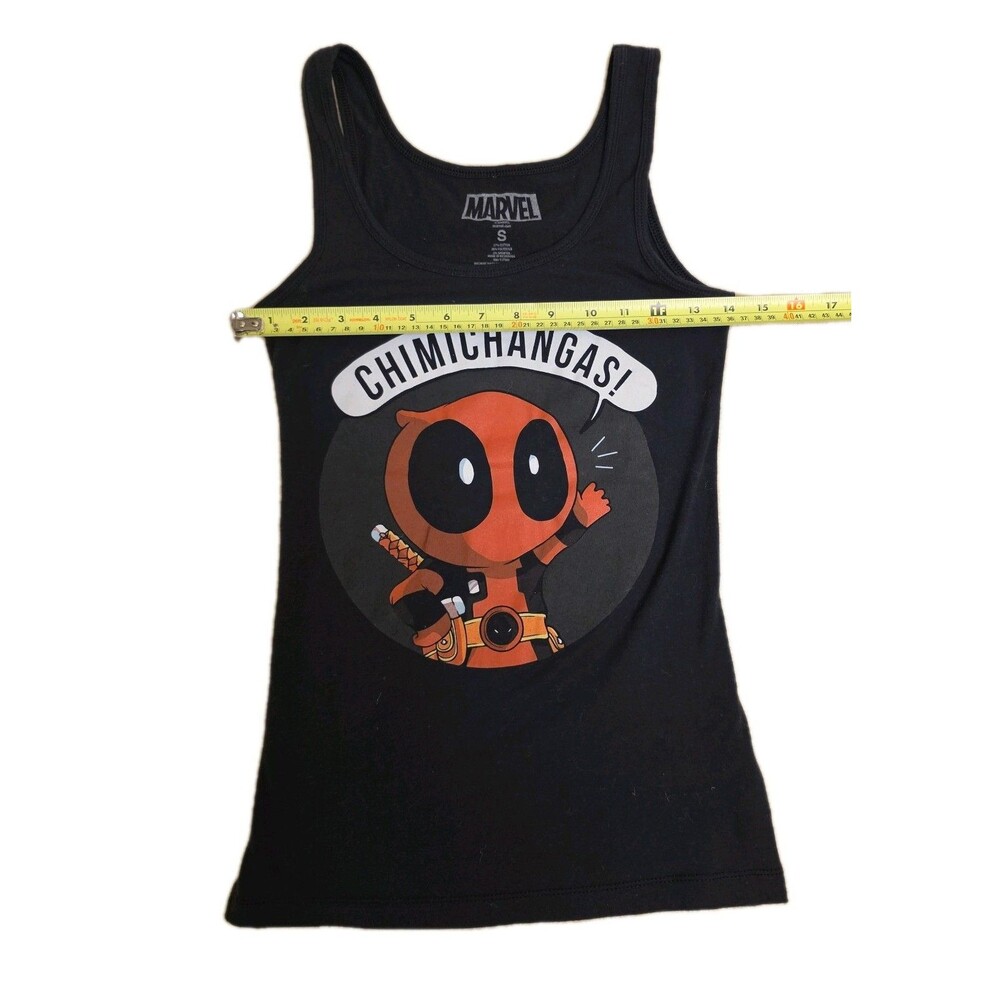 Marvel Deadpool Chimichanga Womens Tank Top Size Small Black Sleeveless Shirt - Picture 2 of 6